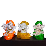 Sacred Trio Ganesha Idol Set - Blessings, Wisdom, and Prosperity