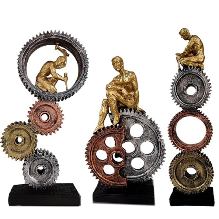 Futuristic Machine Man Idols Set of 3 - A Unique Blend of Art and Technology