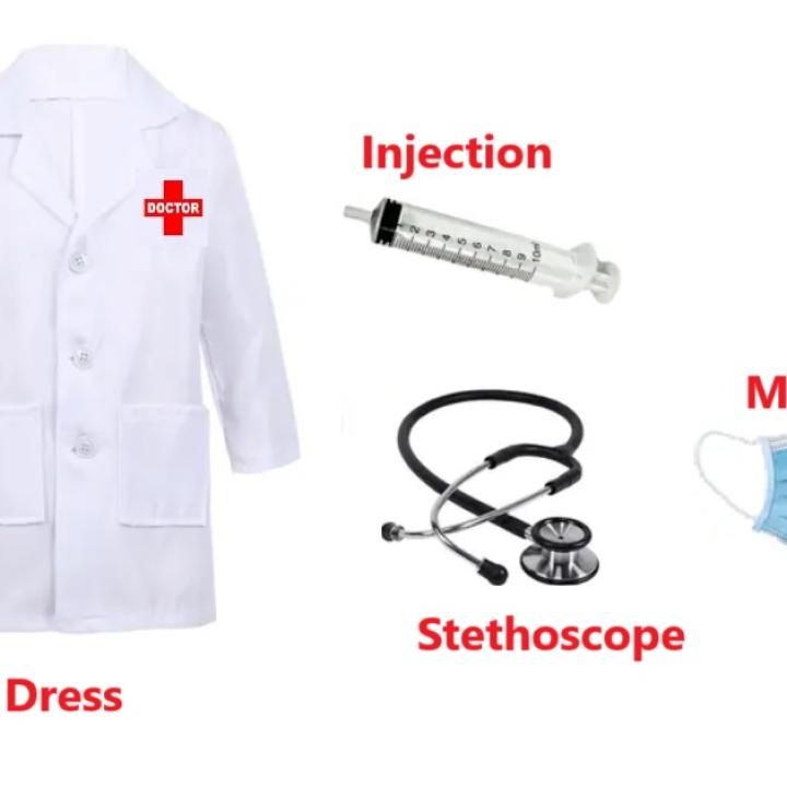 Kids Doctor Costume with Stethoscope, Syringe & Mask – Fun Role-Play Set for Aspiring Doctors!