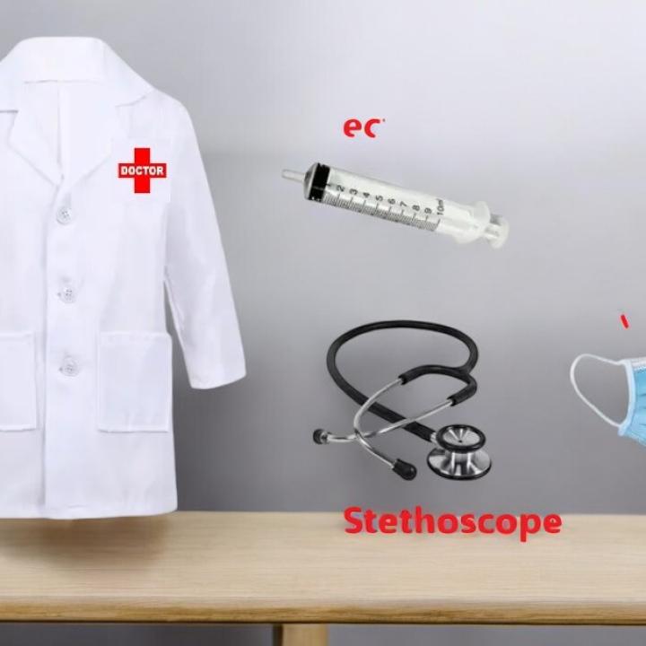Kids Doctor Costume with Stethoscope, Syringe & Mask – Fun Role-Play Set for Aspiring Doctors!