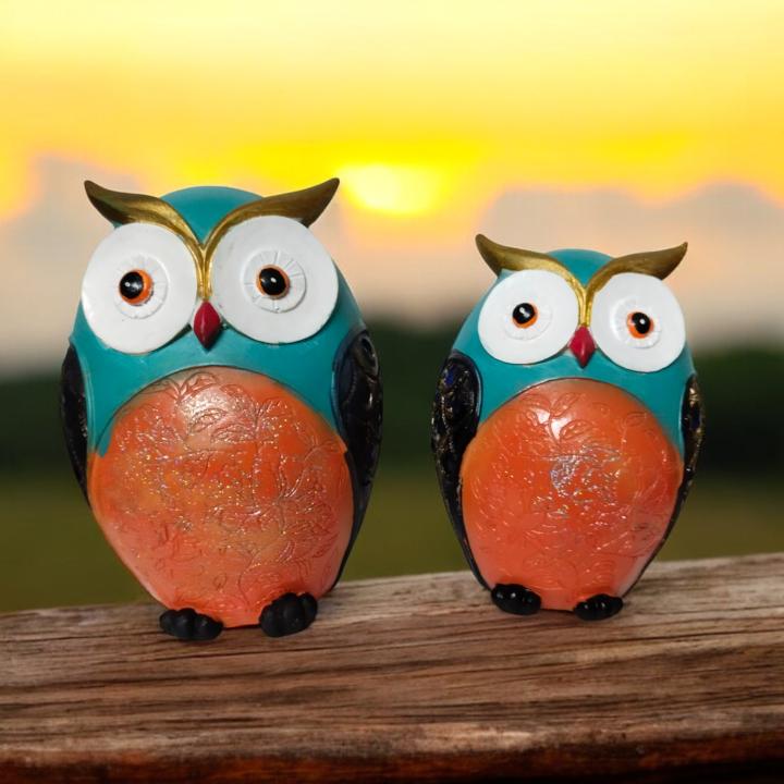 Egg Owl Set of 2 Idols - Unique & Charming Home Decor for Wisdom and Style