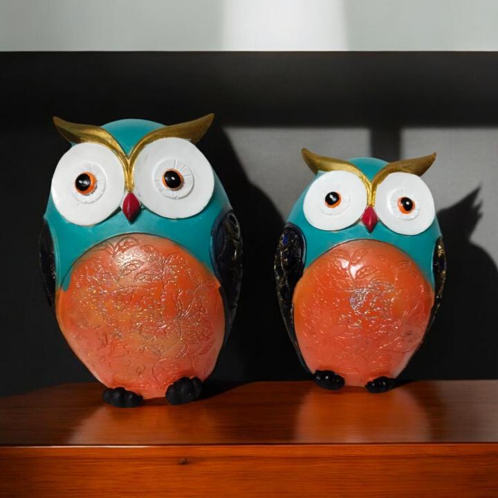 Egg Owl Set of 2 Idols - Unique & Charming Home Decor for Wisdom and Style