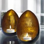 Designer Oval Shape Tealight Holder Set (Pack of 2) – Illuminate with Elegance