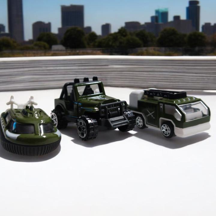 Military 3-Piece Metal Toy Set – Command Your Miniature Battlefield