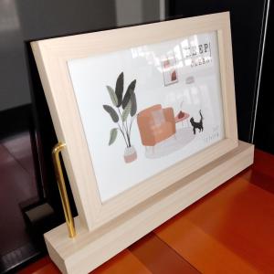 360° Dual-Sided Wooden Photo Frame – One Side with Mirror for Elegant Utility