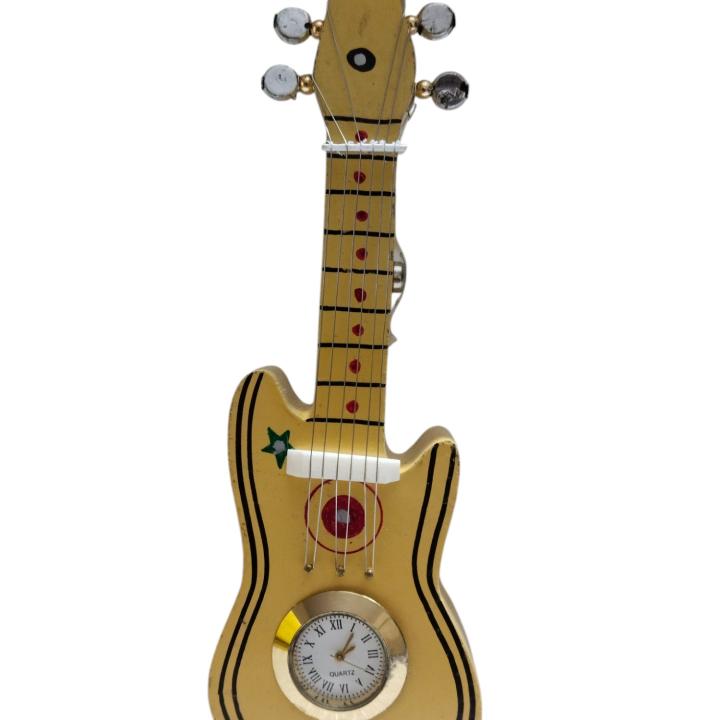 Artistic Miniature Guitar with Watch  – Strings of Elegance for Home Décor