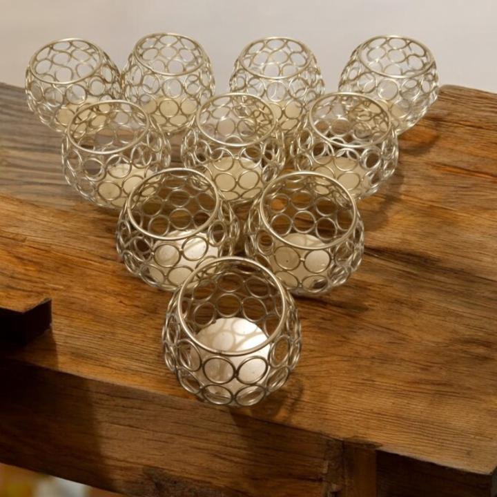 Tealight Candle Small Metal Stand Set of 2 – Elegant Home Decor Piece for a Warm, Cozy Ambiance