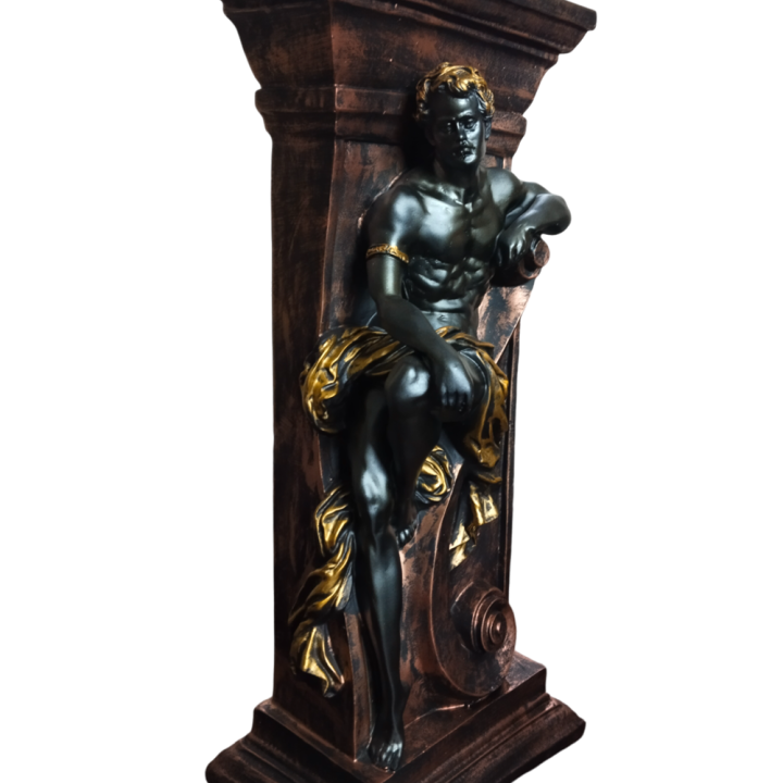 Roman Pillar Man Statue - Classical Elegance for Home, Office, or Garden Decor