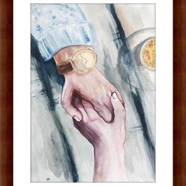 Heartwarming Hand-in-Hand Painting - Symbol of Unity and Love
