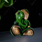 Polyresin Ganesh Showpiece Ganpati Idol Ganesha Statue Green Sliver