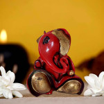 Polyresin Ganesh Showpiece Ganpati Idol Ganesha Statue Green Sliver