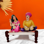 Elegant Rajasthani Couple Idol - Timeless Romance for Your Home Decor