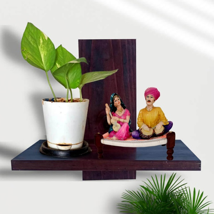 Elegant Rajasthani Couple Idol - Timeless Romance for Your Home Decor