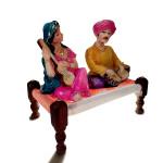 Elegant Rajasthani Couple Idol - Timeless Romance for Your Home Decor