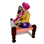 Elegant Rajasthani Couple Idol - Timeless Romance for Your Home Decor