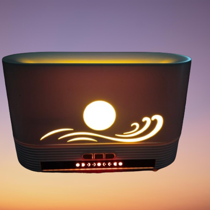 Fire Humidifier with Aroma Diffuser - Multi-Color LED and Remote Control for Ultimate Relaxation