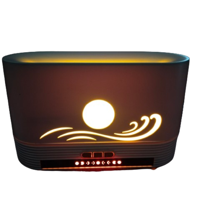 Fire Humidifier with Aroma Diffuser - Multi-Color LED and Remote Control for Ultimate Relaxation