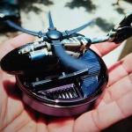 Solar-Powered Military Helicopter Model Car Aroma Diffuser with Extra 10 ML Fragrance Aroma - Enjoy Freshness On-The-Go!