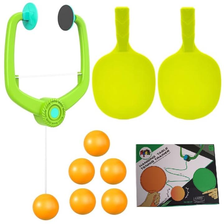 Hanging Table Tennis  Set - Portable Indoor Ping Pong Game with 2 Rackets & 6 Balls - Perfect for Parent-Child Interaction & Indoor Fun